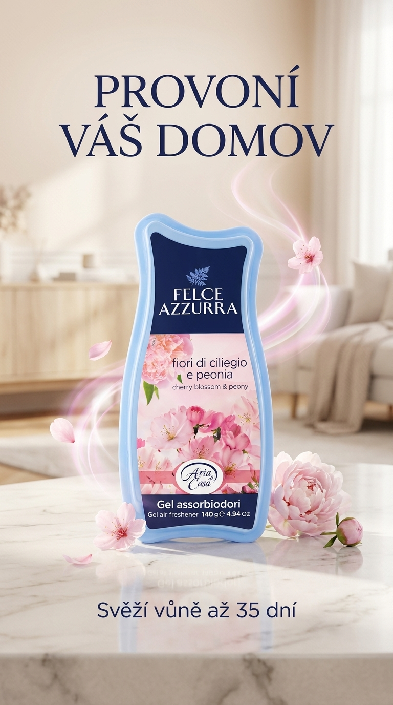 Felce Azzurra Casa Gel - bytová vůně třešňový květ a pivoňka