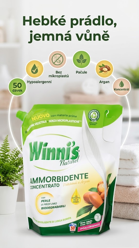 Winni´s aviváž Pačule a argan - mobilní infografika