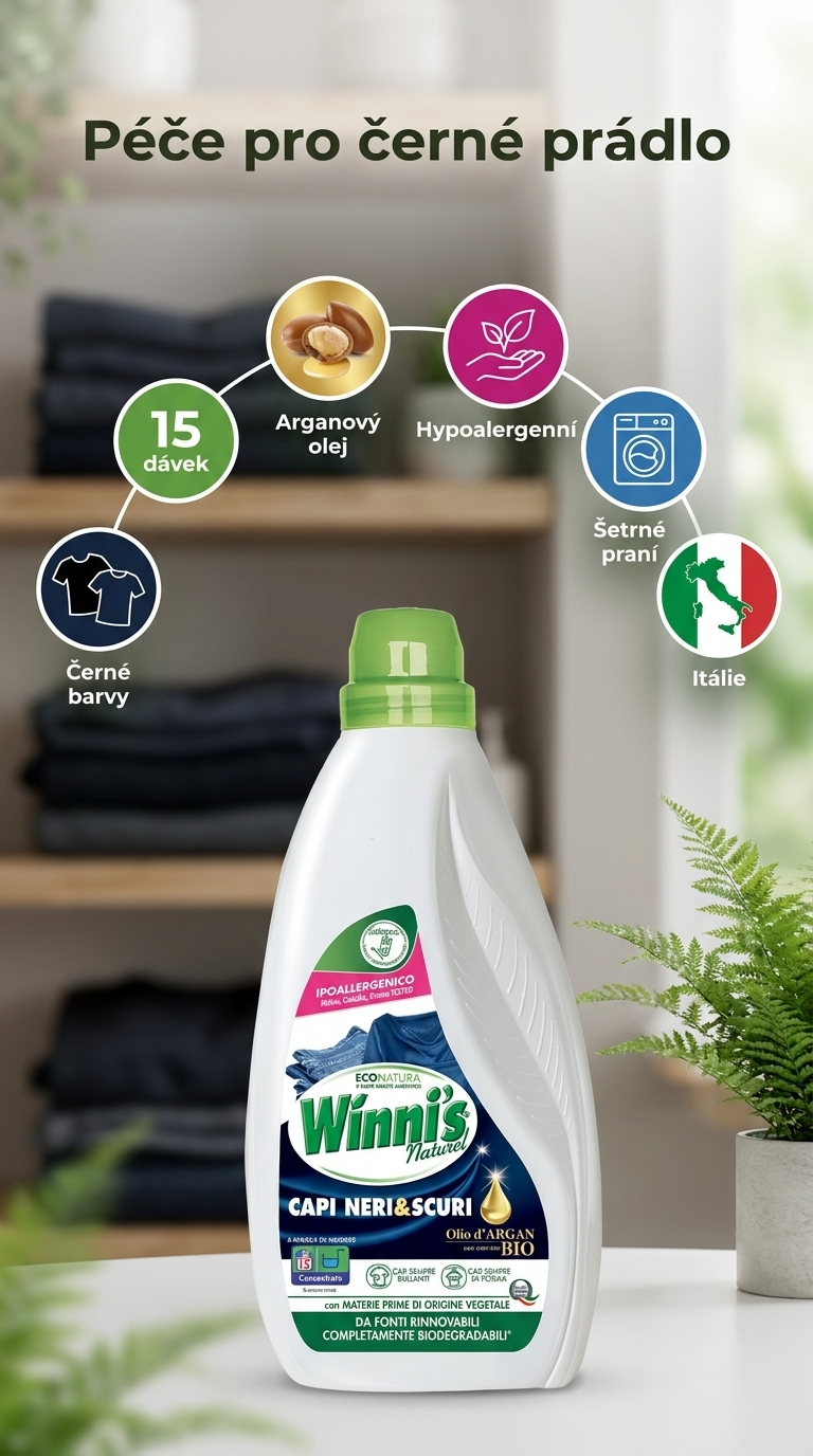 Winni's prací gel na černé prádlo Neri & Scuri 15 dávek 750 ml - mobilní infografika