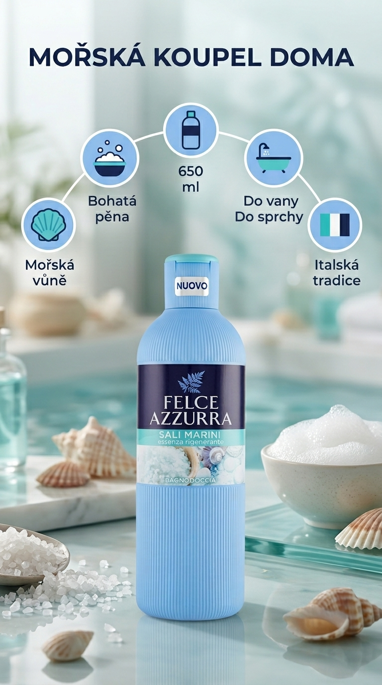 Felce Azzurra Pěna do koupele Sali Marini 650 ml - mobilní infografika