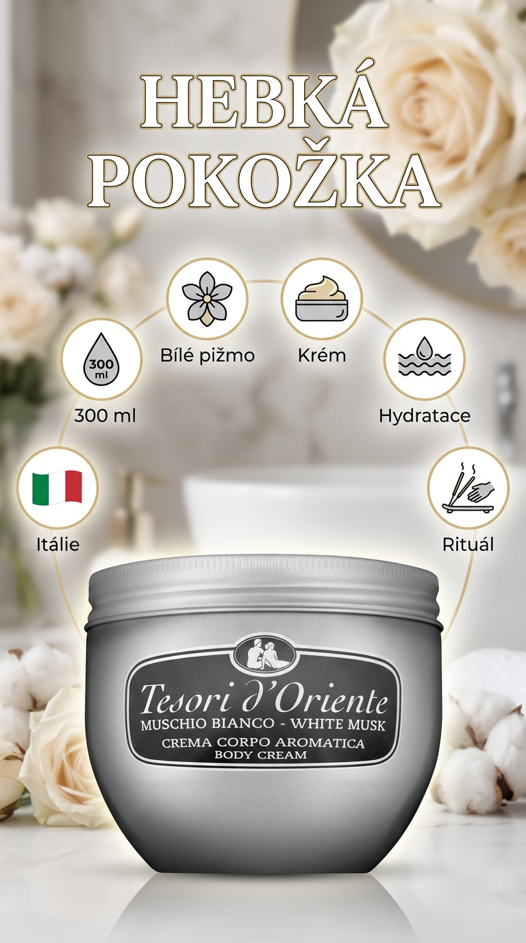 Tesori d'Oriente Muschio Bianco - mobilní infografika