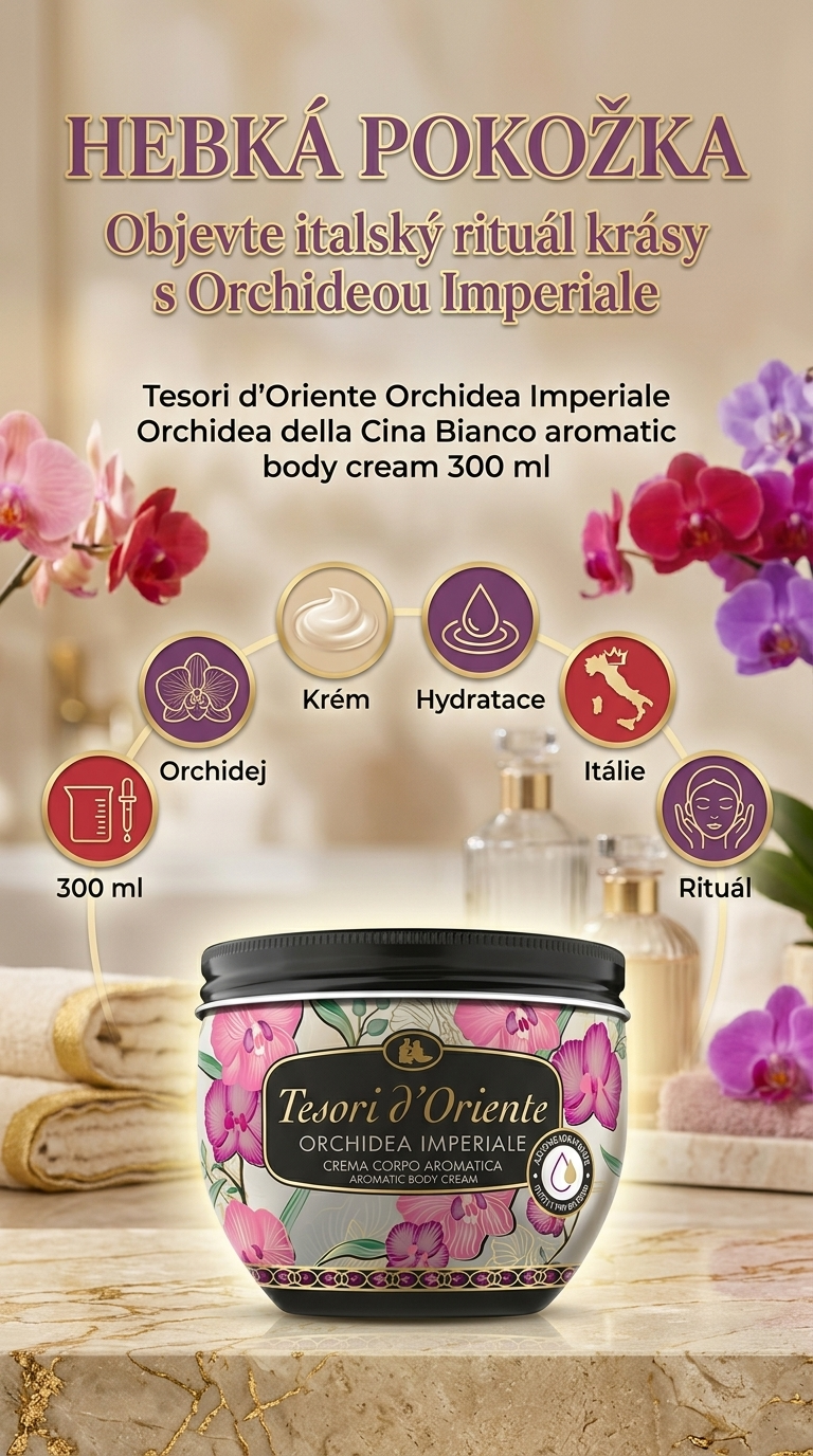 Tesori d'Oriente Orchidea Imperiale - mobilní infografika
