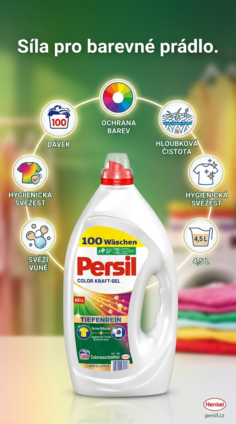 Persil Color Kraft-Gel - mobilní infografika