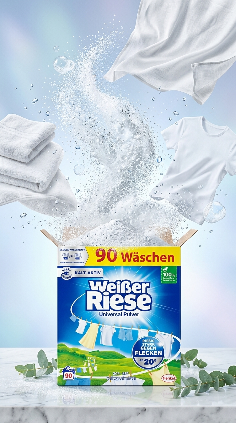 Weisser Riese univerzální prací prášek - reklamní poster