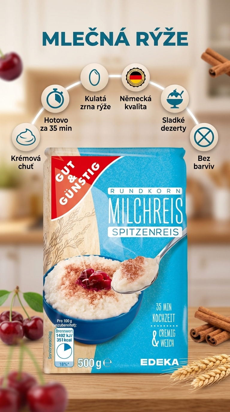 G&G Mléčná rýže 500g - mobilní infografika