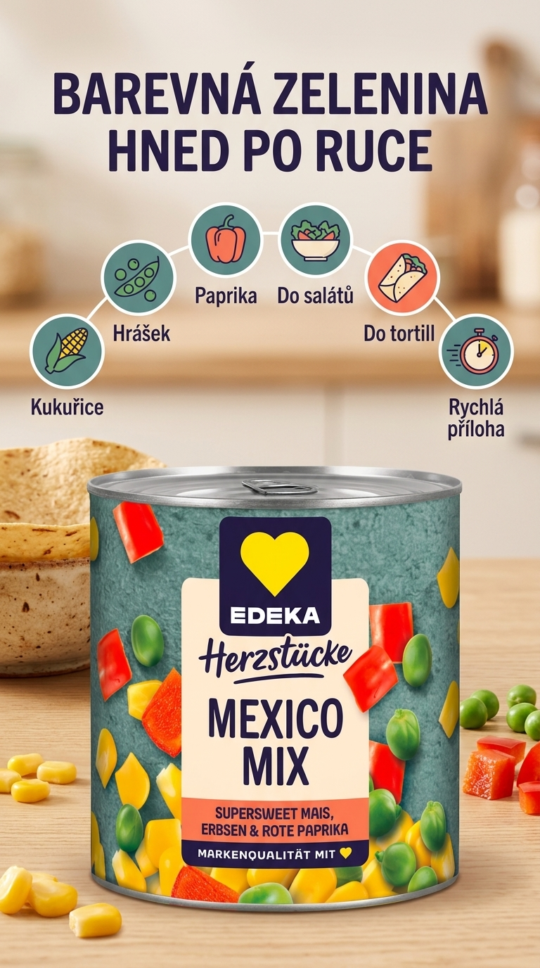 Edeka Herzstücke Mexická zeleninová směs - mobilní infografika