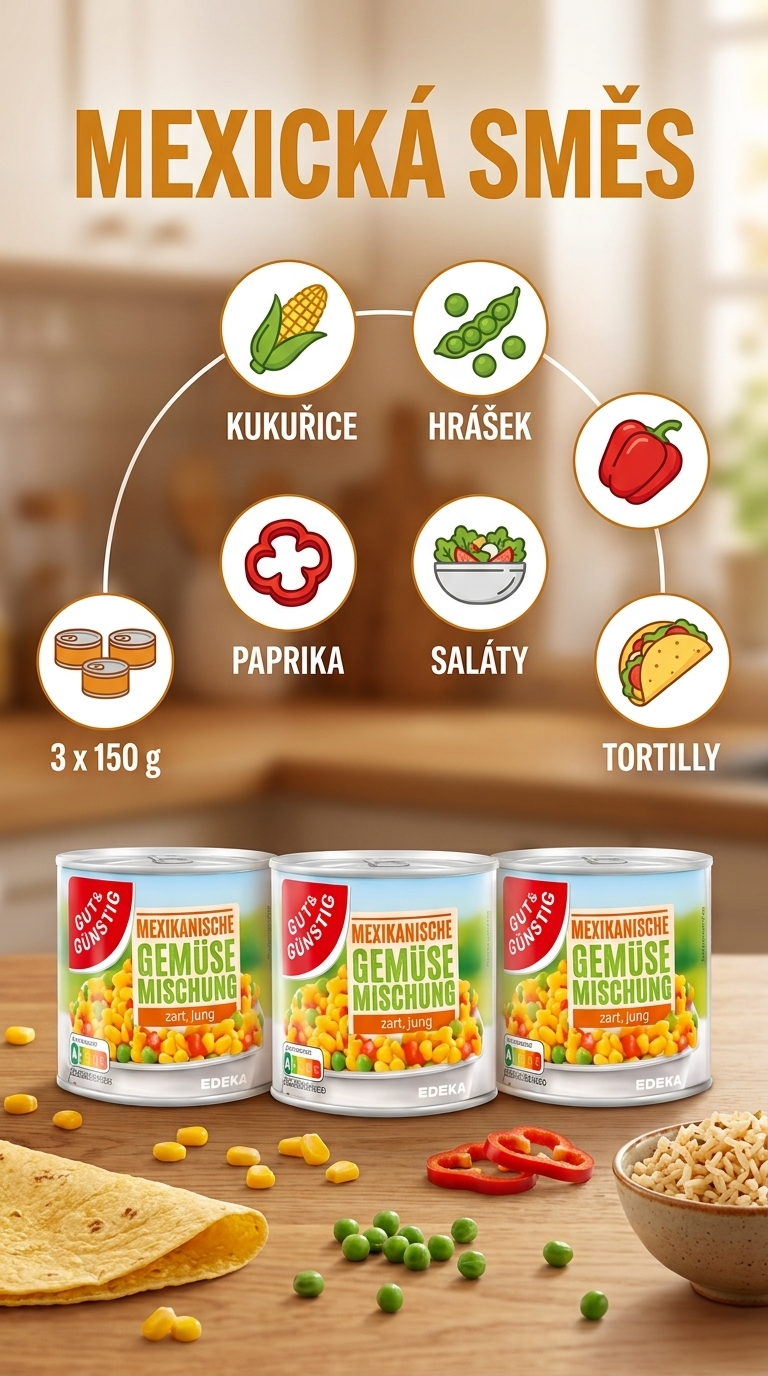 G&G Mexická zeleninová směs - mobilní infografika