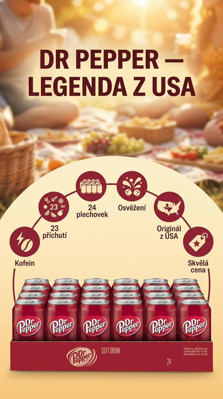 Dr Pepper limonáda - mobilní infografika