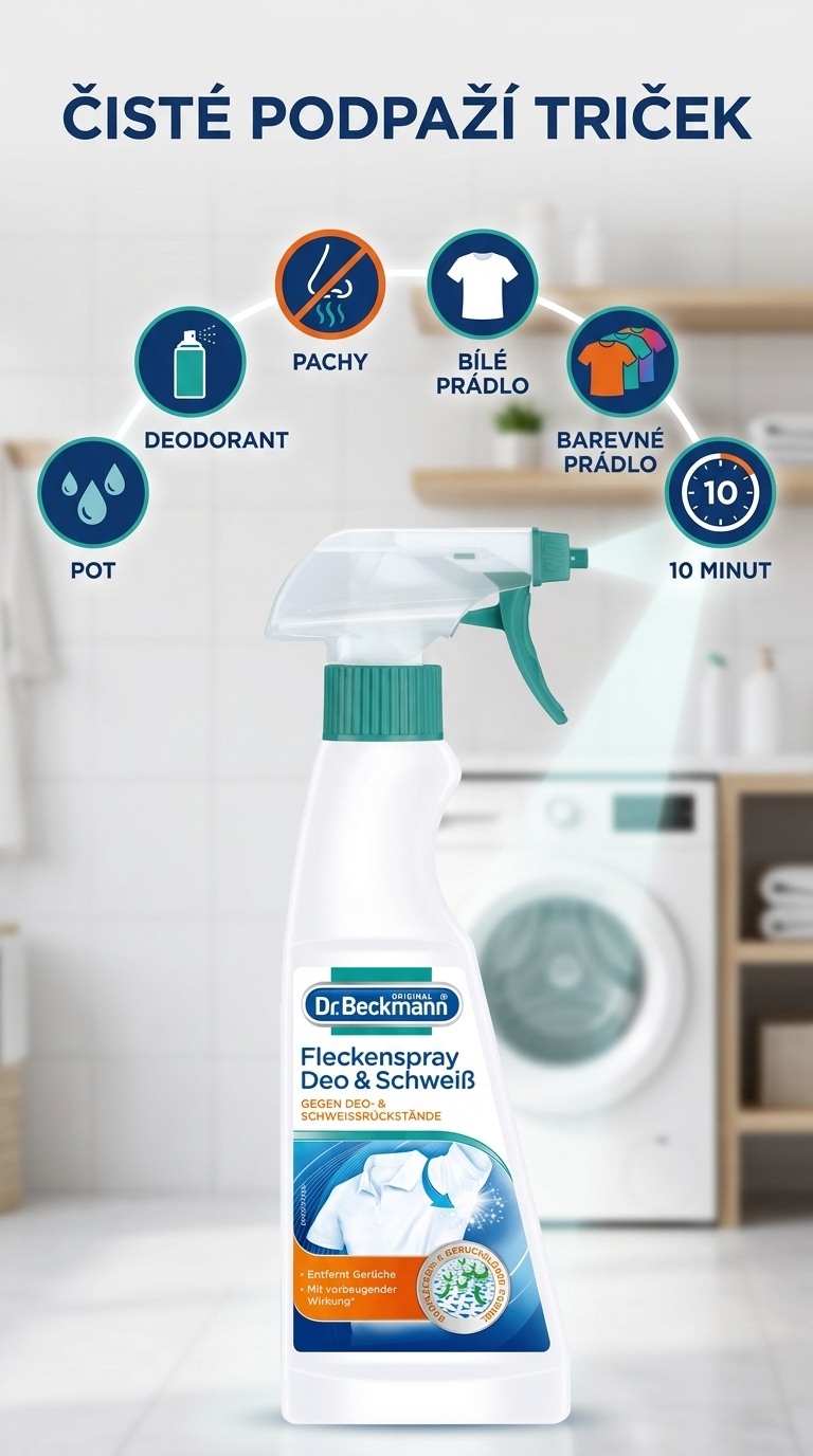 Dr. Beckmann odstraňovač skvrn od potu a deodorantu - mobilní infografika