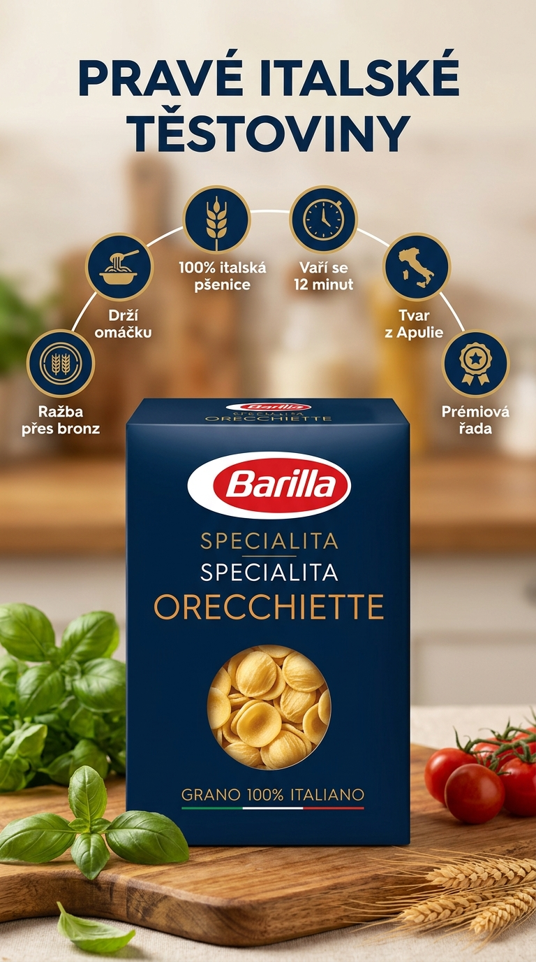 Barilla Orecchiette těstoviny ouška 500 g - mobilní infografika