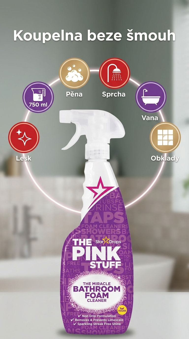 The Pink Stuff koupelnová pěna - mobilní infografika