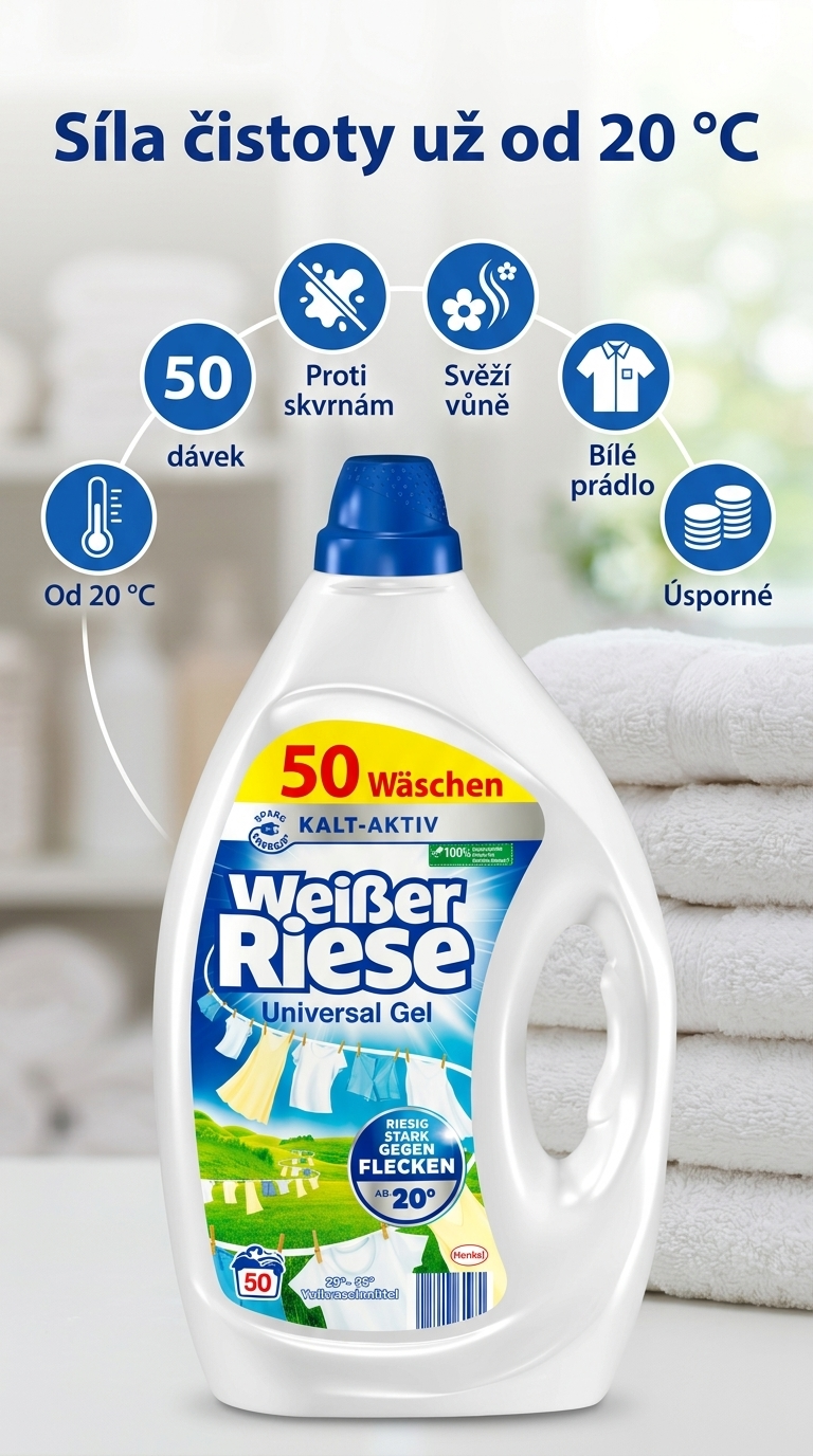 Weisser Riese Univerzální prací gel - mobilní infografika