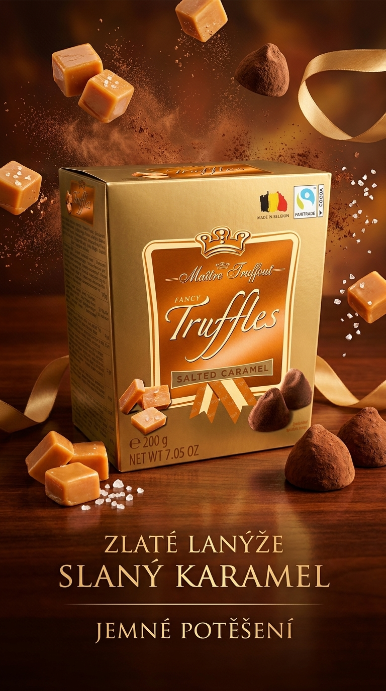 Maitre Truffout zlaté lanýže se slaným karamelem - lifestyle poster