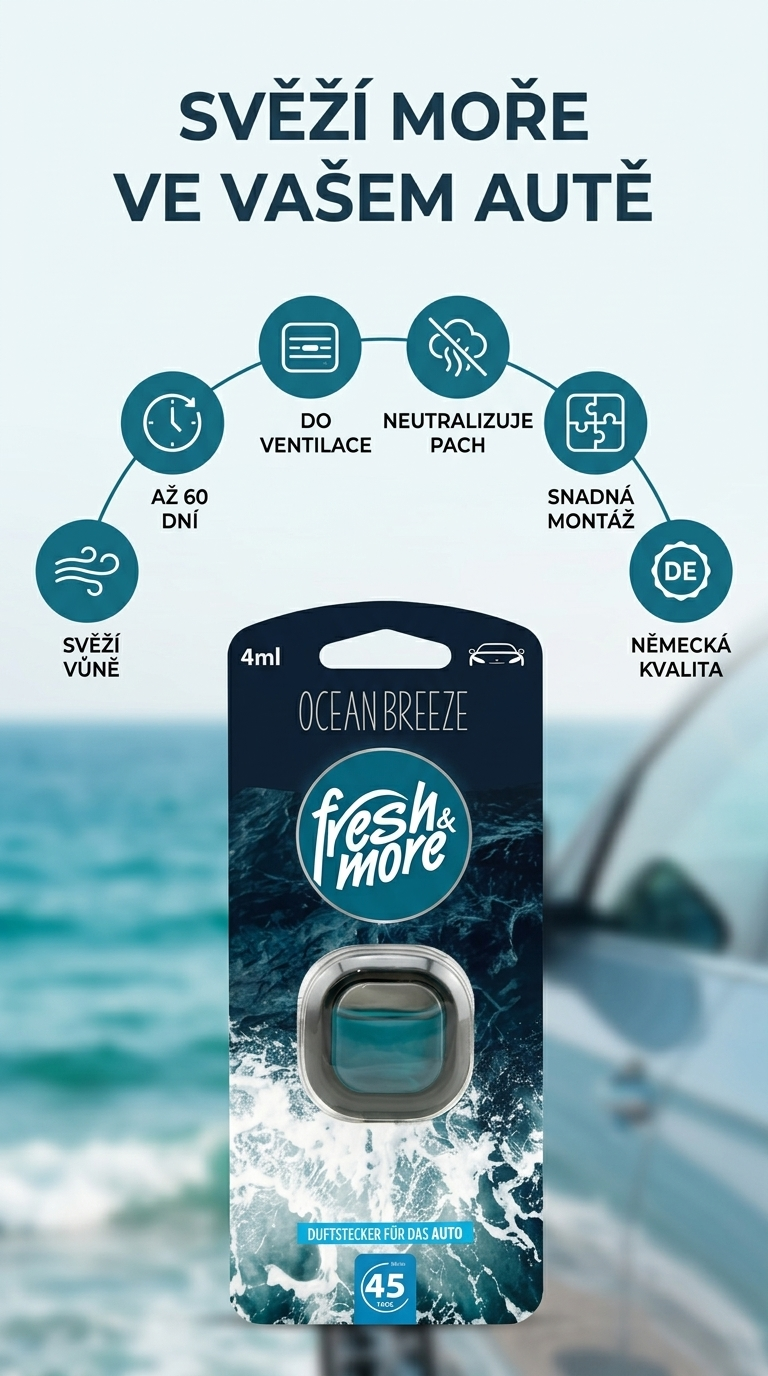 Fresh & More Ocean Breeze osvěžovač do auta - mobilní infografika