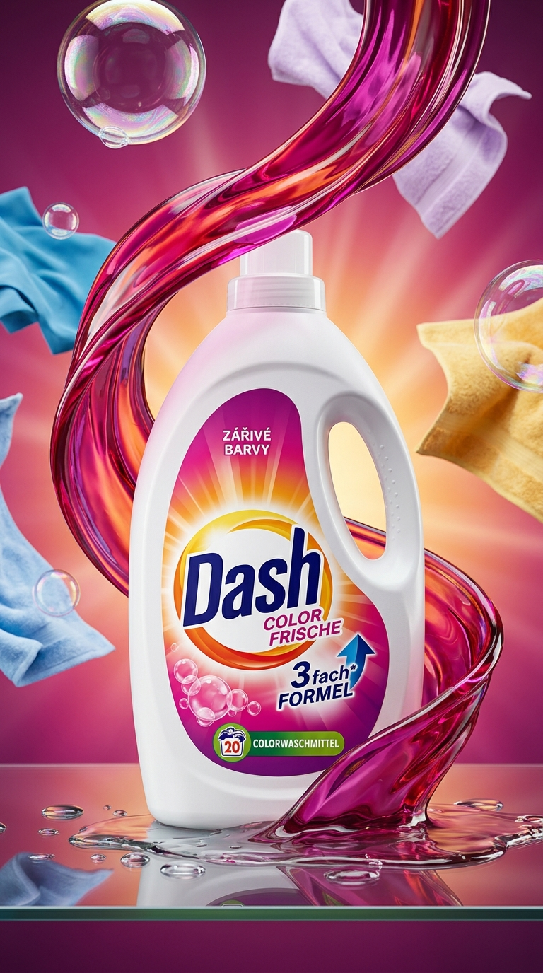 Dash Color prací gel na barevné prádlo 1,1 l 20 praní - lifestyle poster