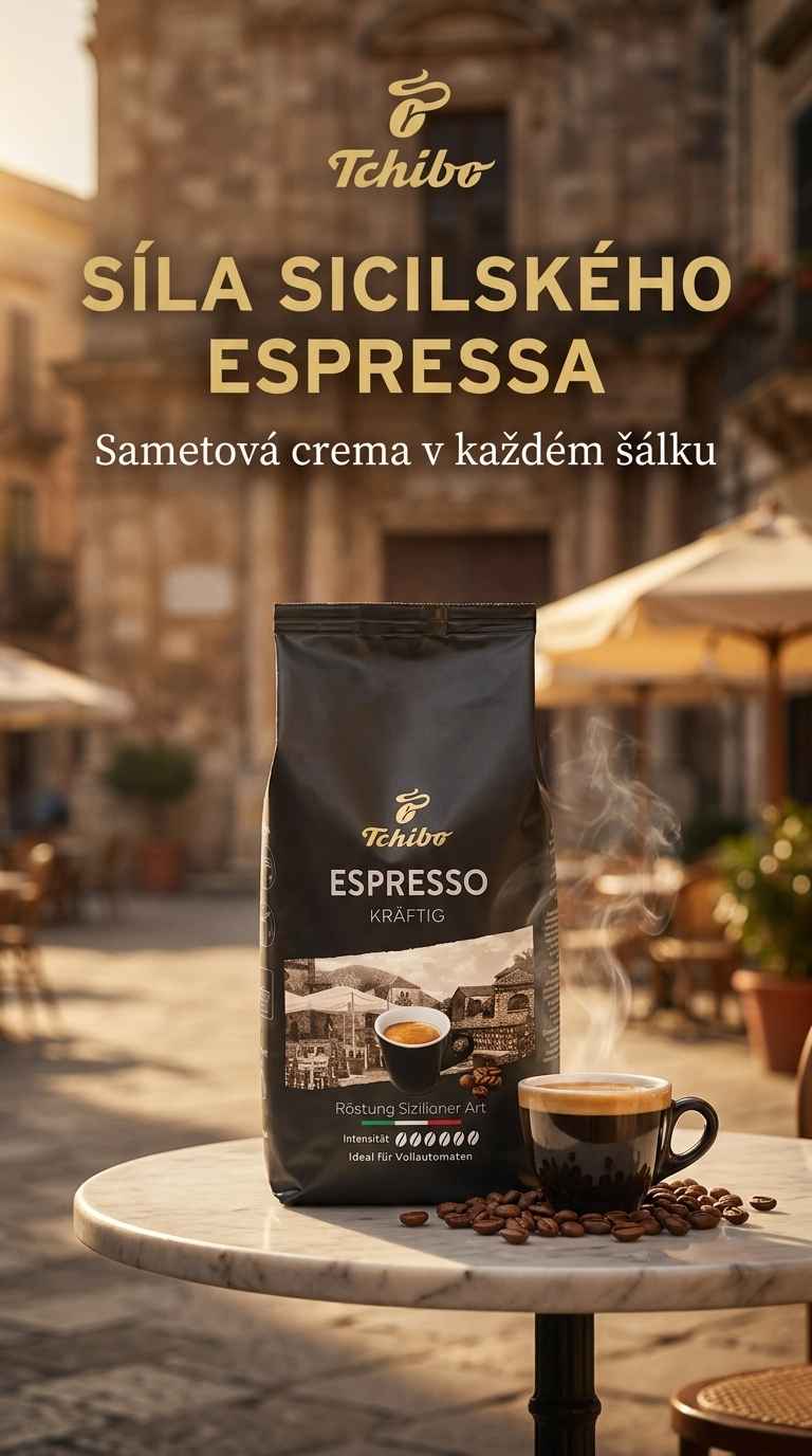Tchibo Caffe Espresso Kräftig zrnková káva 1 kg - lifestyle poster