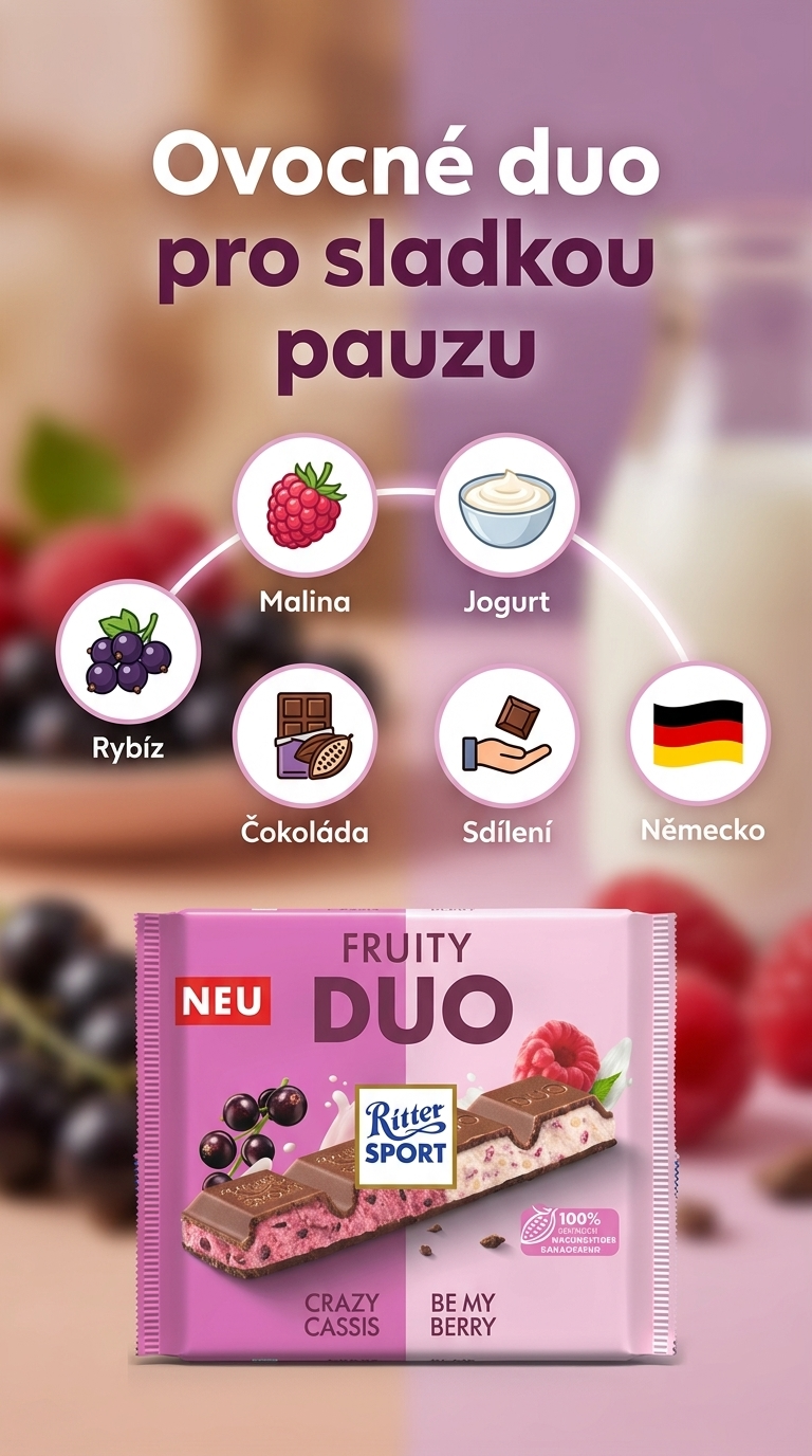 Ritter Sport Ovocné Duo - mobilní infografika
