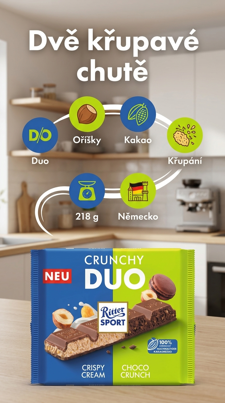 Ritter Sport Crunchy Duo - mobilní infografika