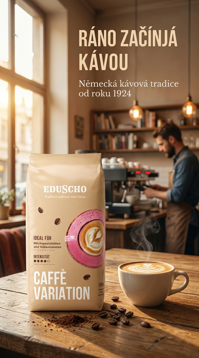 Eduscho Caffé Crema Variation zrnková káva 1 kg - lifestyle poster