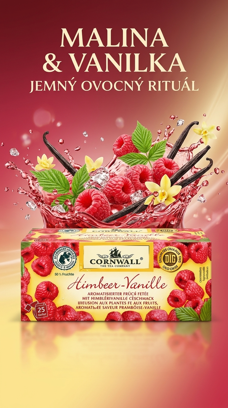 Cornwall Ovocný čaj s malinami a vanilkou - lifestyle poster
