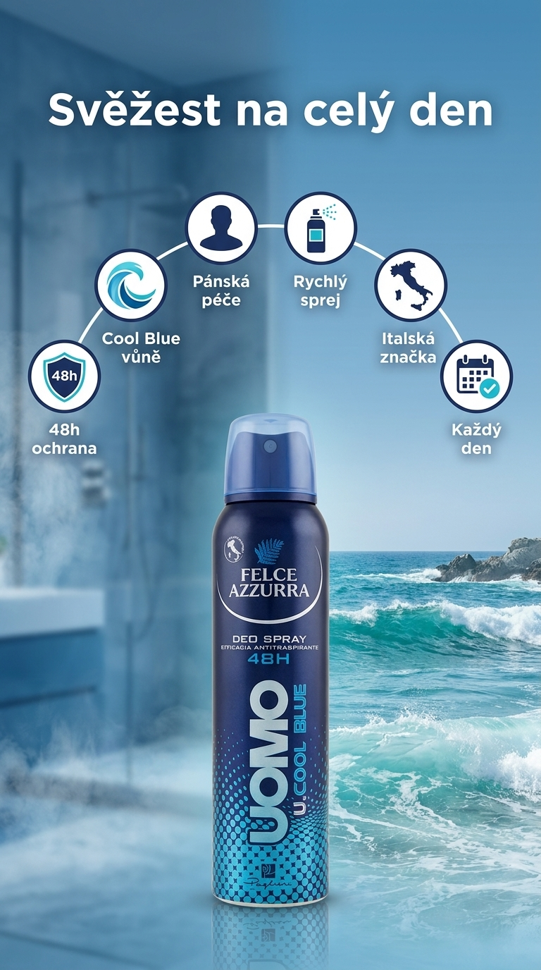 Felce Azzurra Cool Blue - mobilní infografika