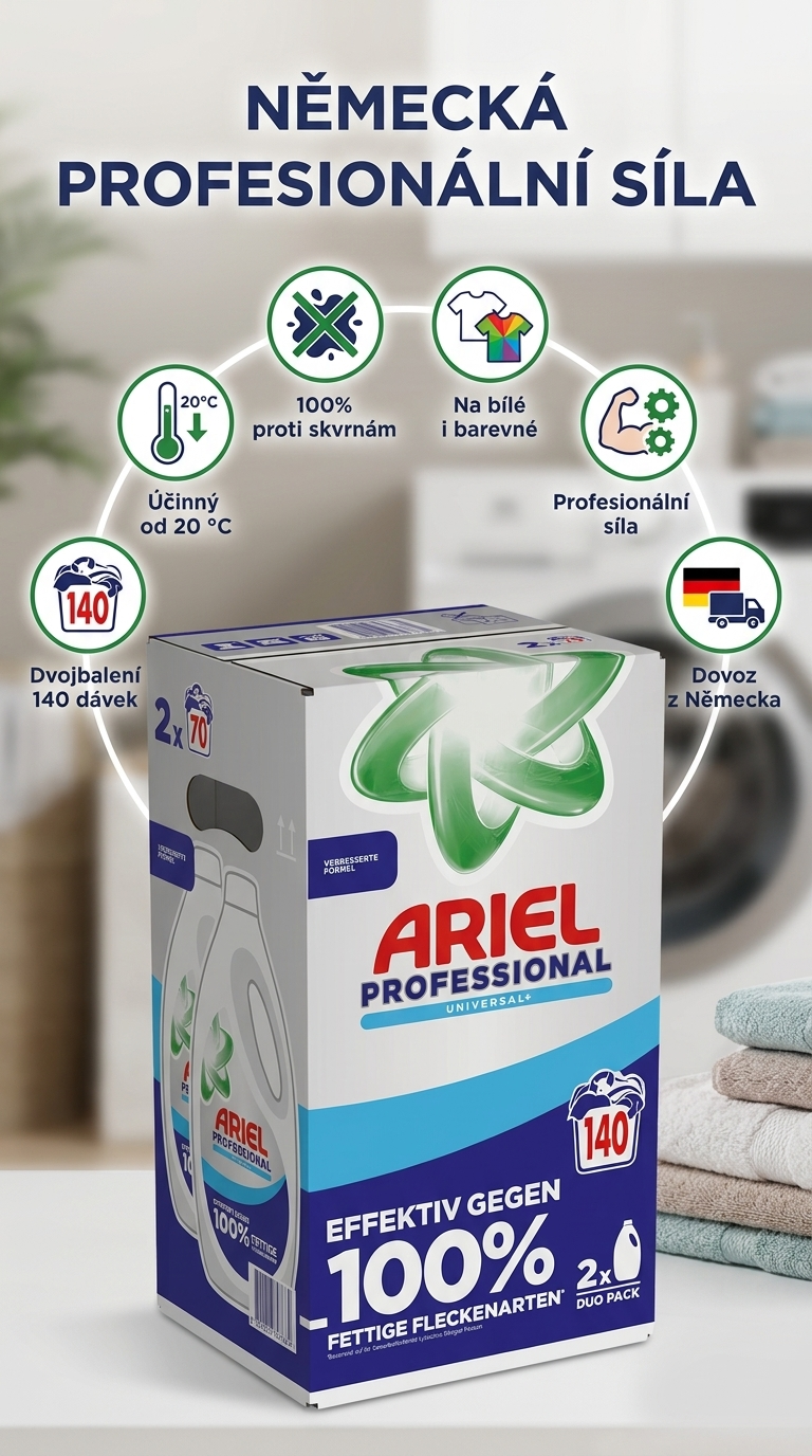 Ariel Professional XXL prací gel - mobilní infografika