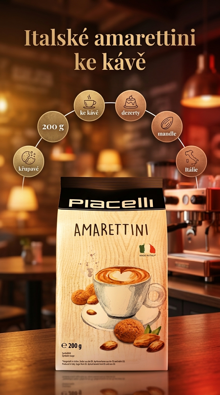 Piacelli Amarettini - mobilní infografika