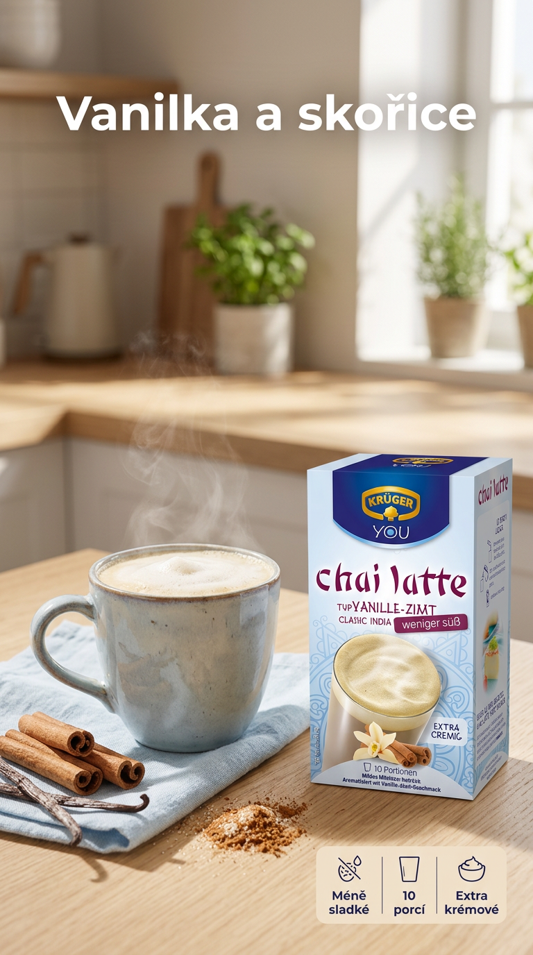 Krüger YOU chai latte Vanilka a skořice - lifestyle poster