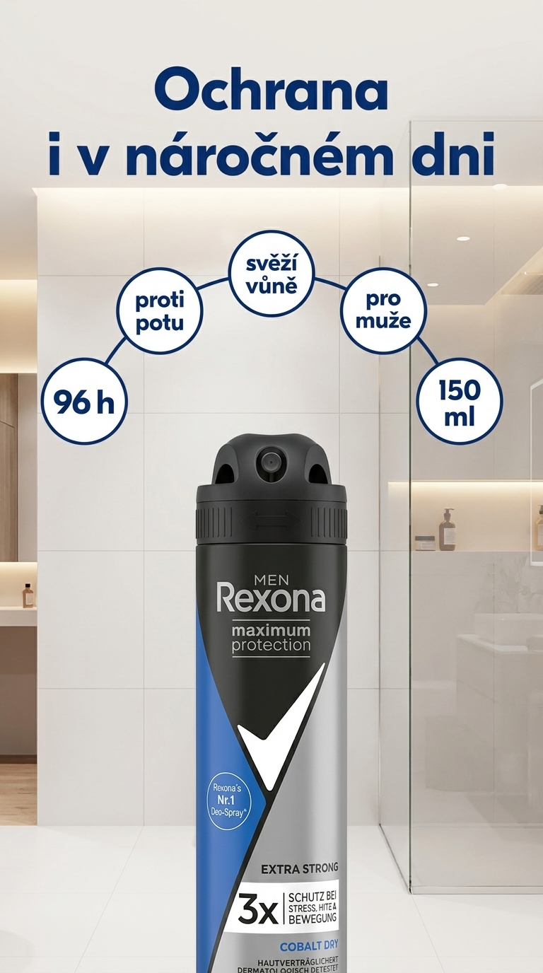 Rexona Men Maximum Protection Cobalt Dry - mobilní infografika