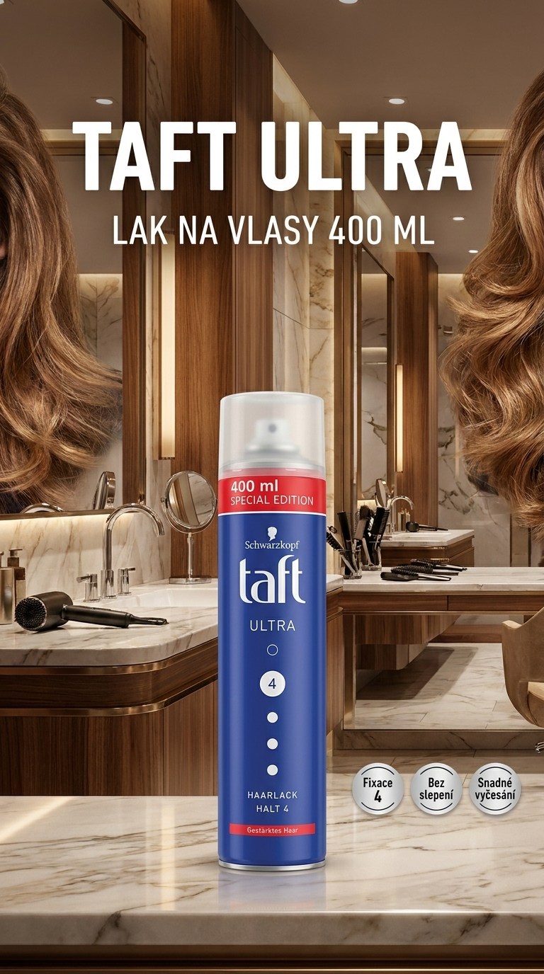 Taft Ultra lak na vlasy - lifestyle poster