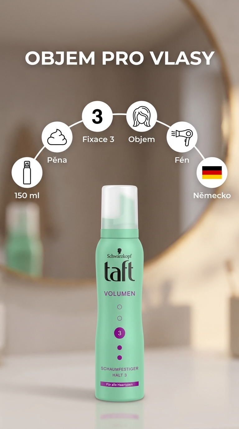 Taft Volumen pěnové tužidlo - mobilní infografika