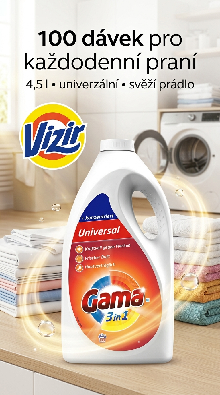 Vizir Gama XXL Univerzální prací gel - lifestyle poster