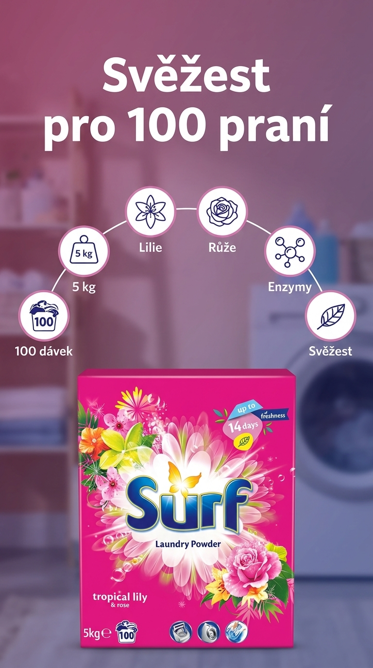 Surf Tropical Lily - mobilní infografika