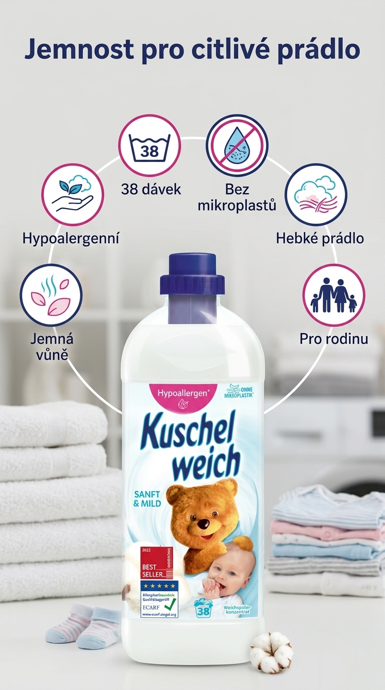 Kuschelweich aviváž Sanft mild - mobilní infografika