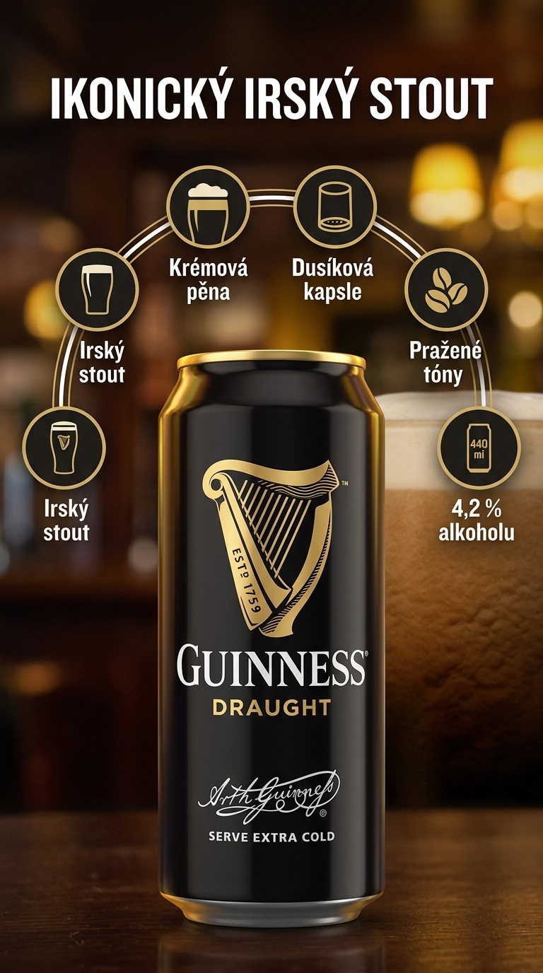 Guinness pivo 4,2% 440 ml - mobilní infografika