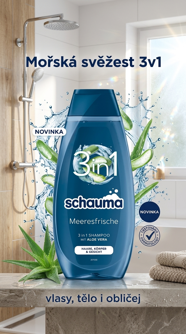 Schauma 3v1 mořská svěžest - lifestyle poster
