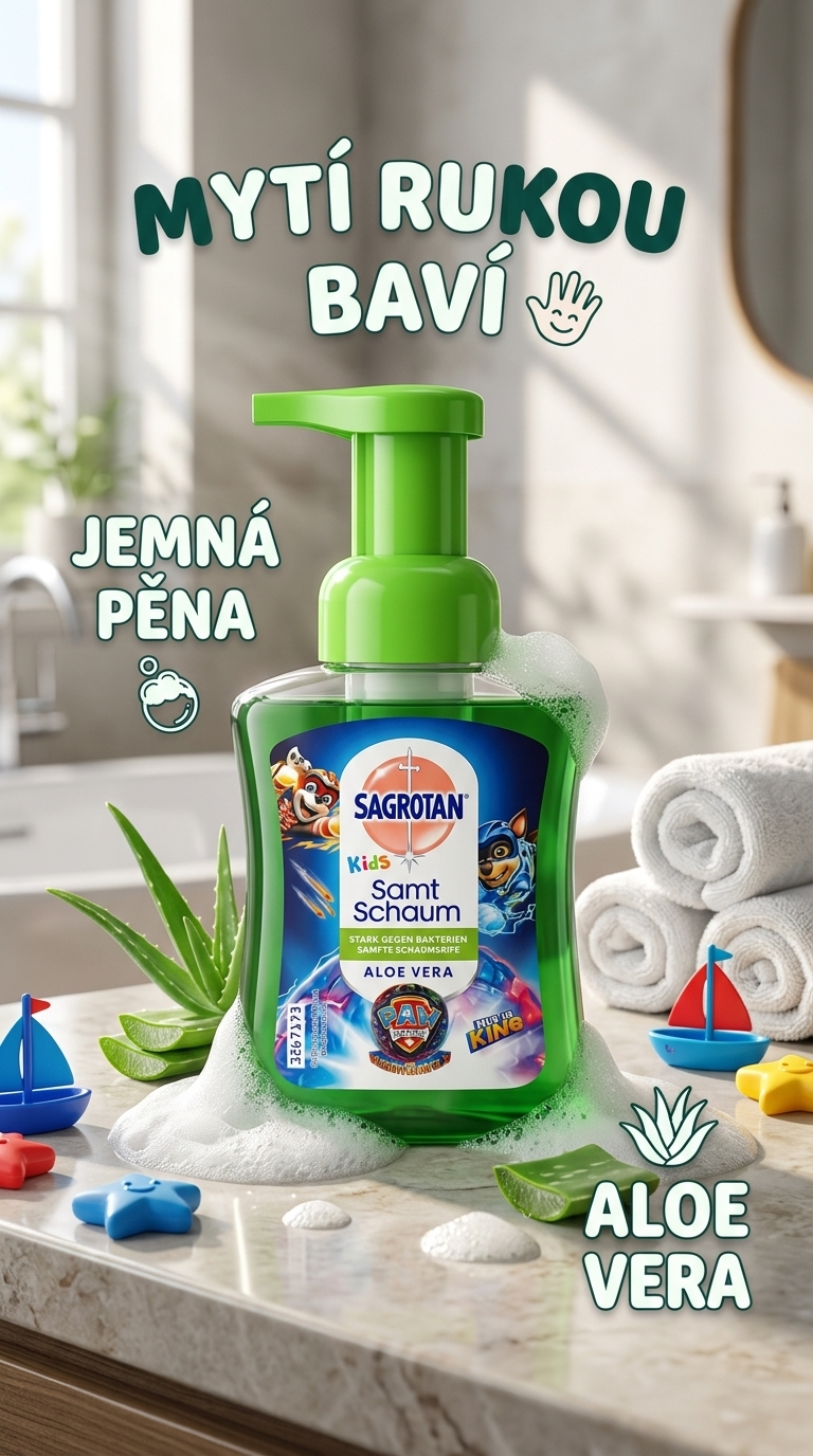 Sagrotan Kids pěnové mýdlo - lifestyle poster