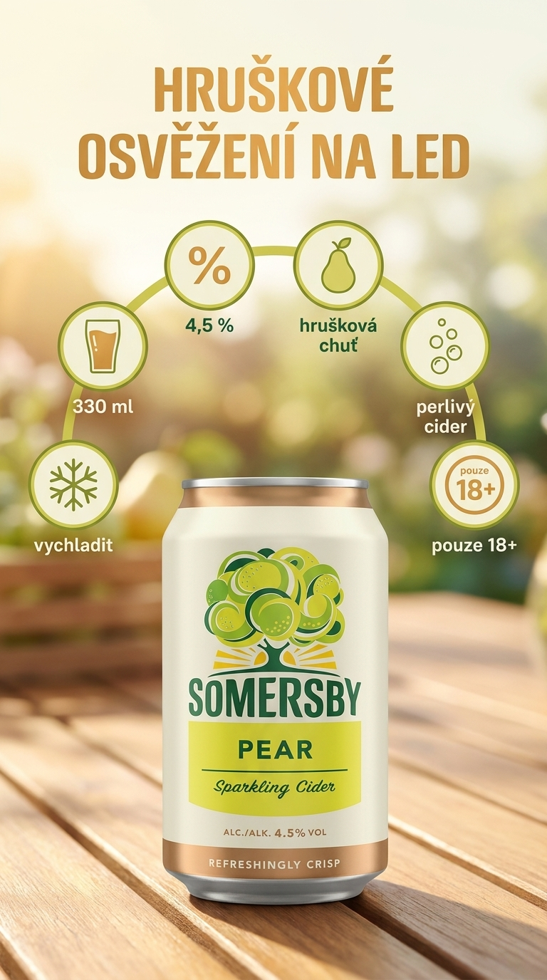 Somersby Pear hruškový cider - mobilní infografika