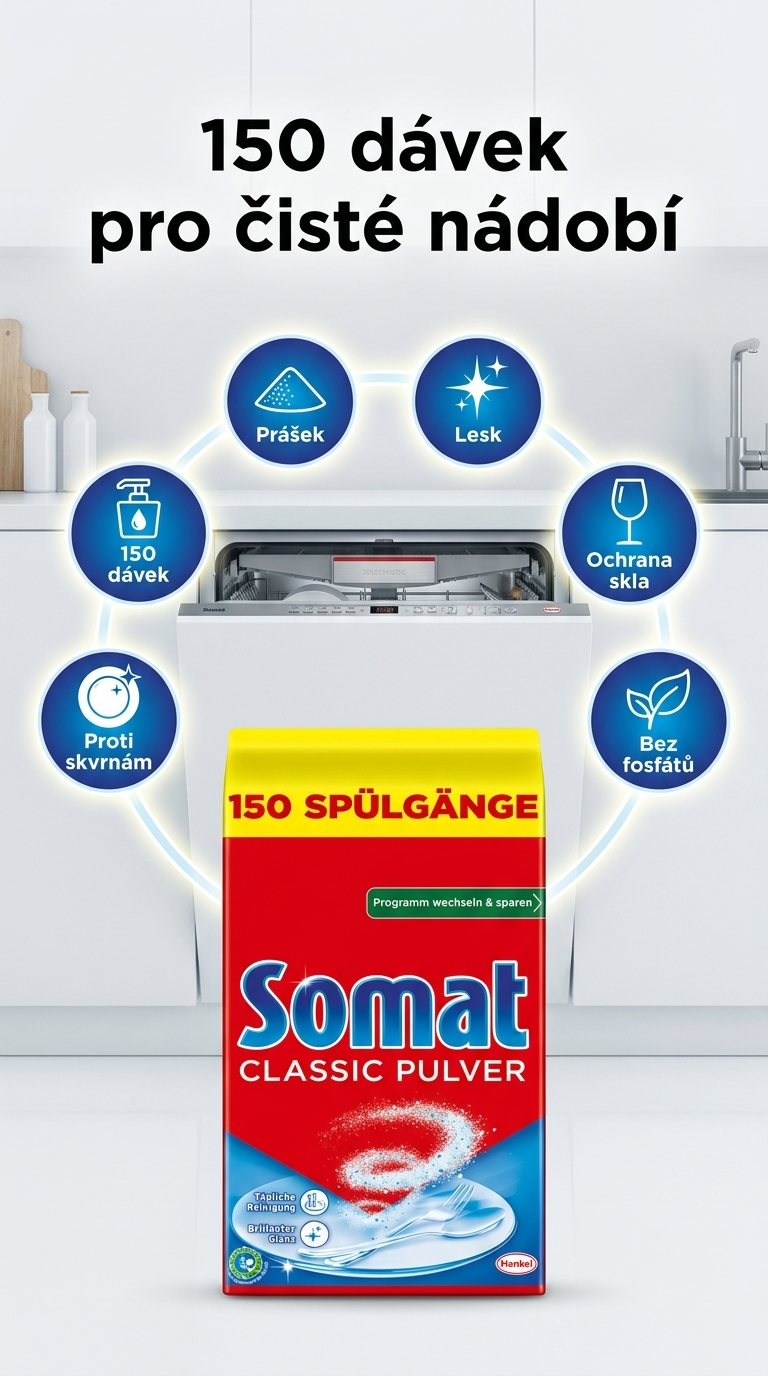 Somat Classic prášek do myčky - mobilní infografika