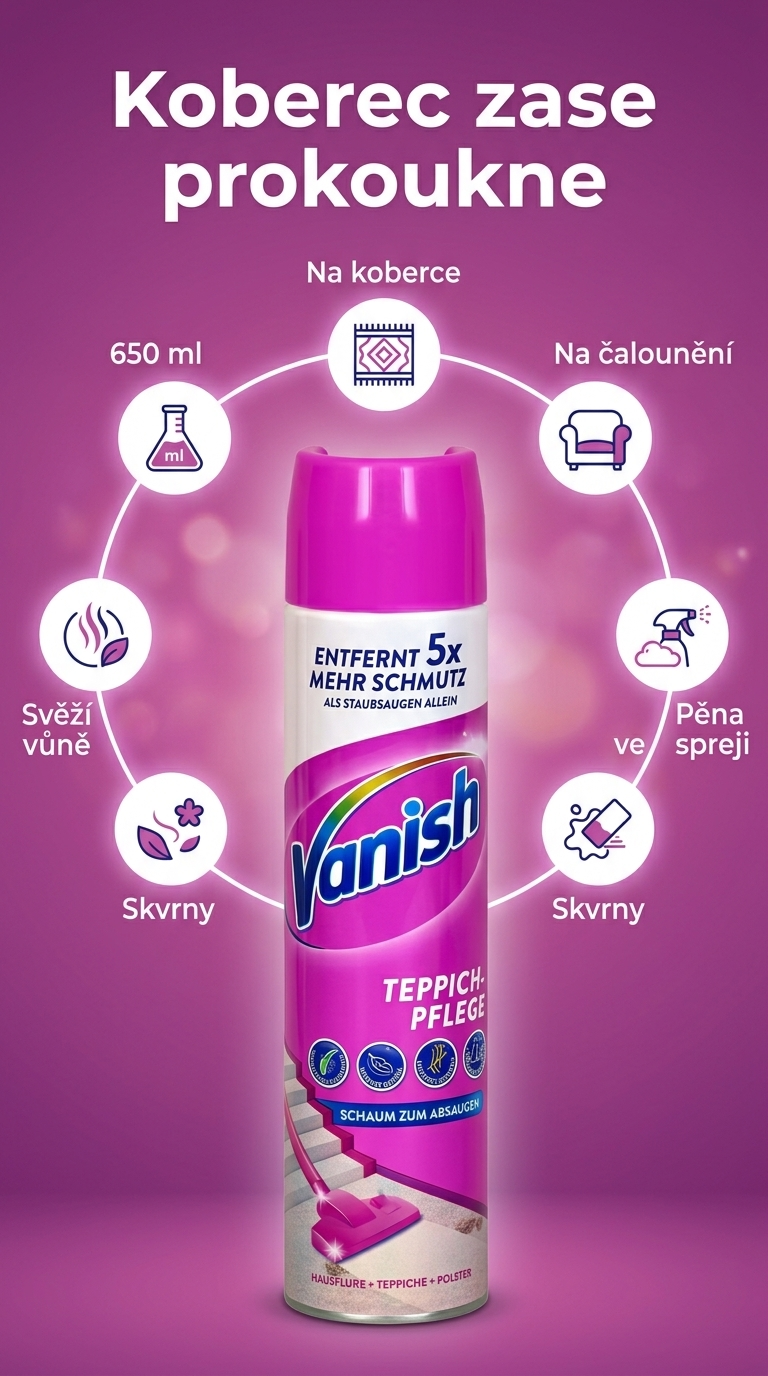 Vanish Power-Schaum - mobilní infografika
