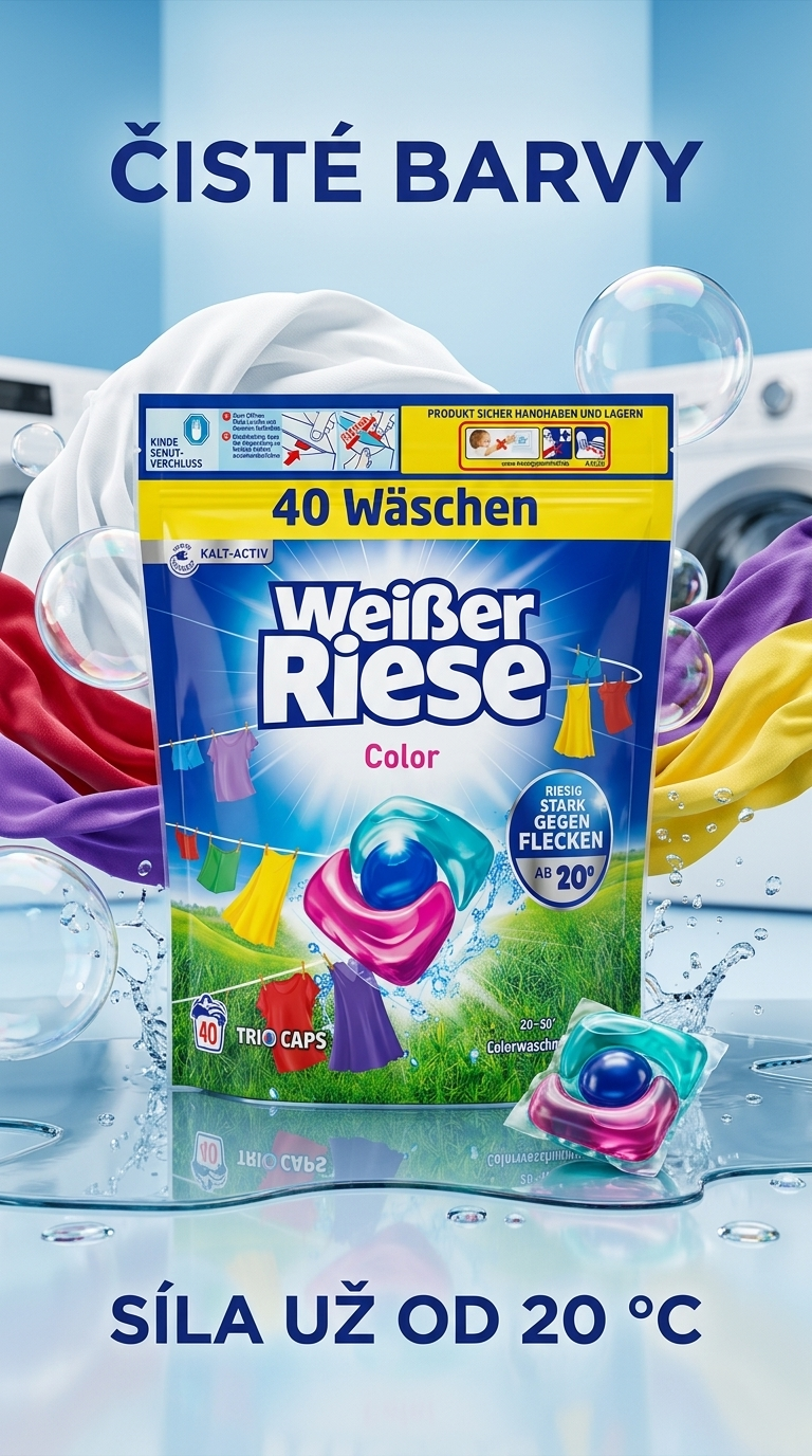 Weisser Riese Color prací kapsle - lifestyle poster
