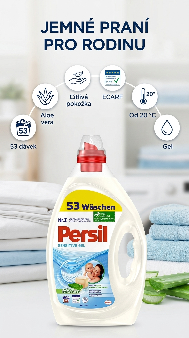 Persil Sensitive Gel Aloe Vera - mobilní infografika