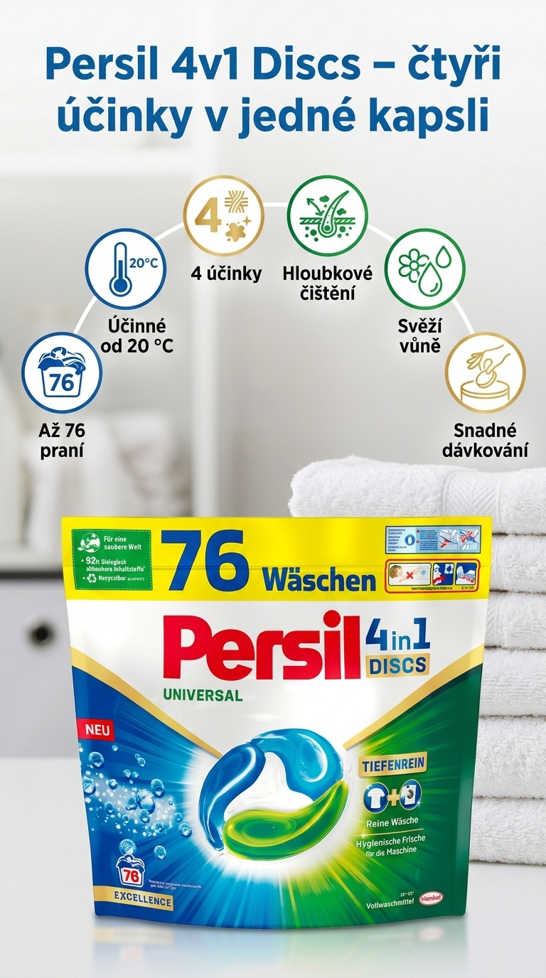 Persil Universal 4v1 prací kapsle 76 PD - mobilní infografika