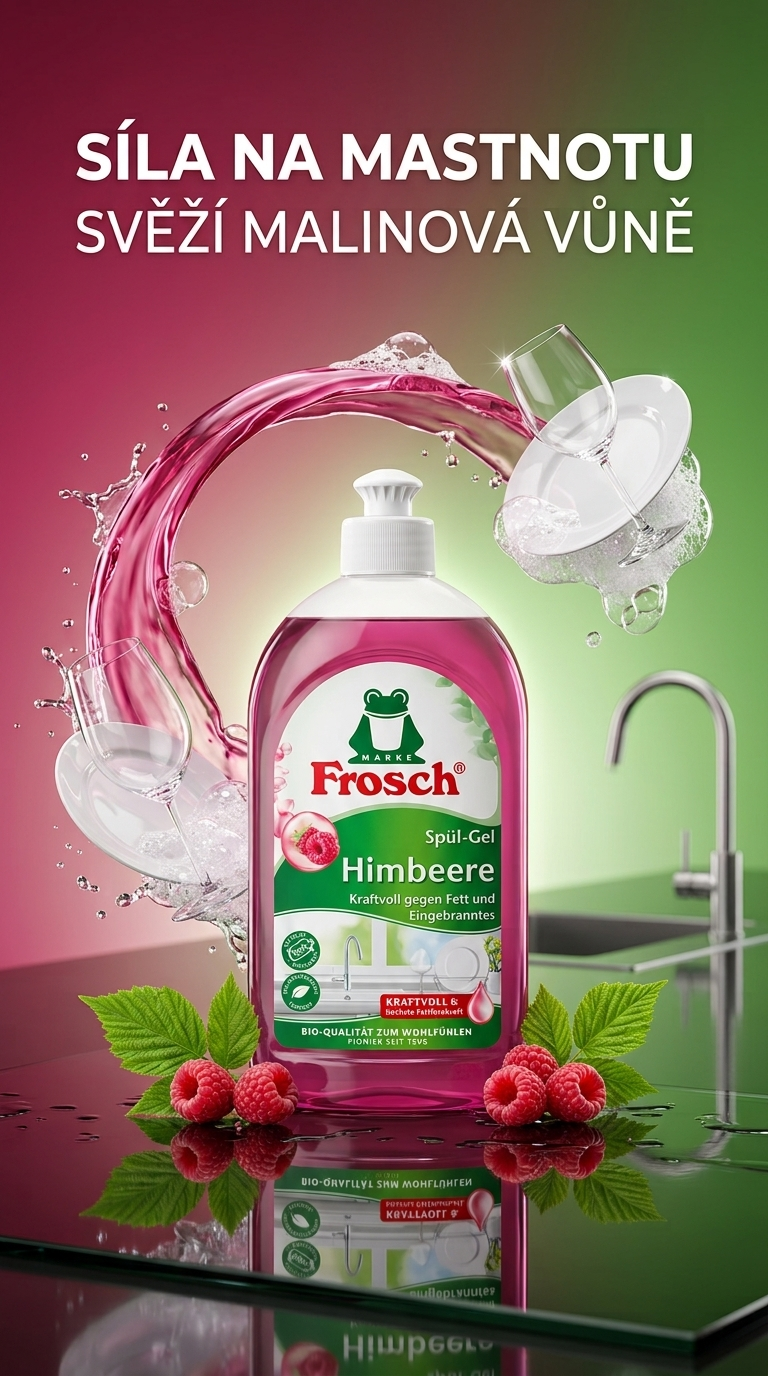 Frosch malinový gel na nádobí - lifestyle poster