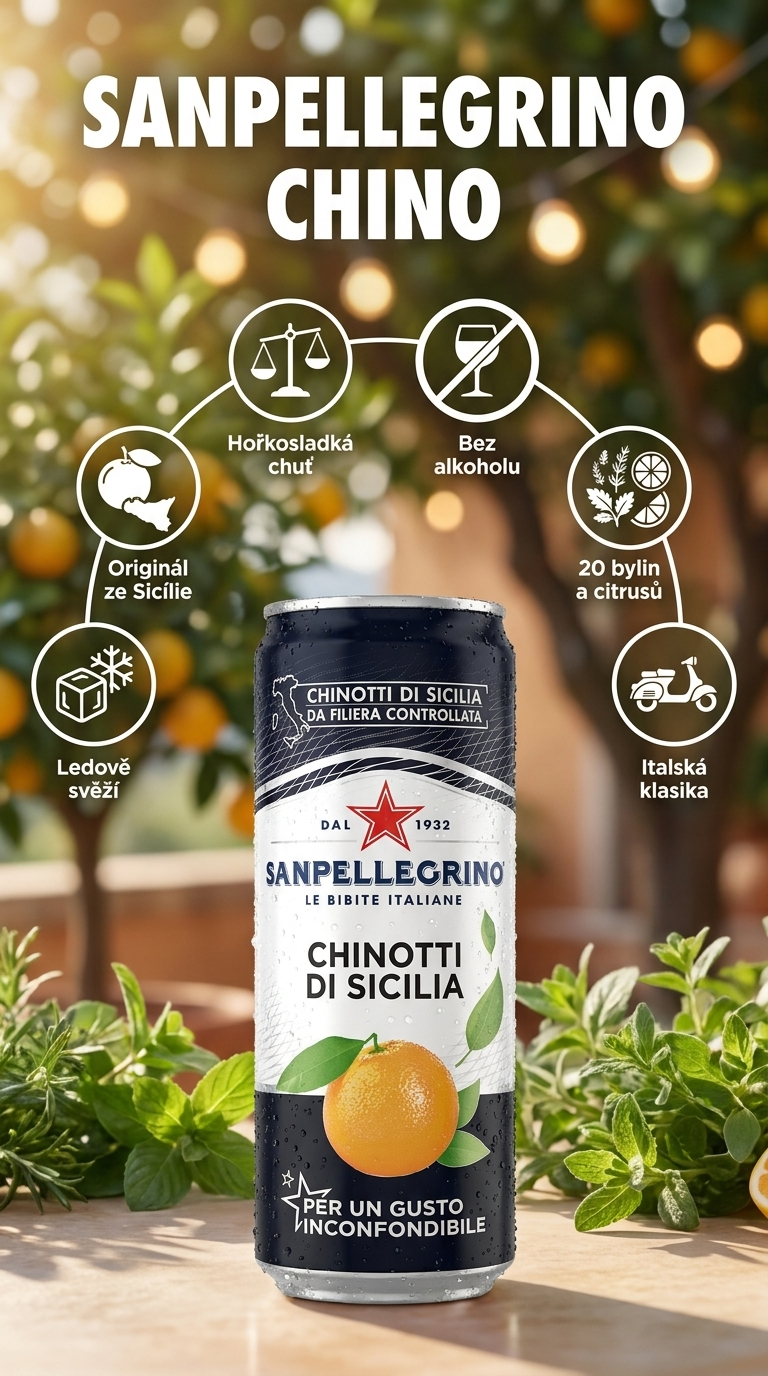Sanpellegrino Chinotto Chinò 330ml - mobilní infografika