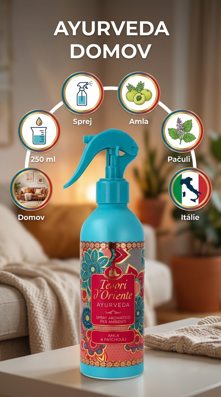 Tesori d'Oriente Ayurveda osvěžovač vzduchu - mobilní infografika