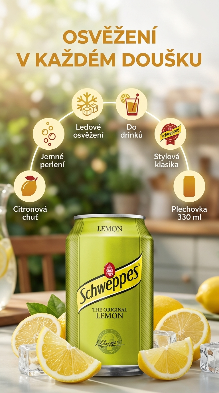 Schweppes The Original Lemon 330 ml - mobilní infografika