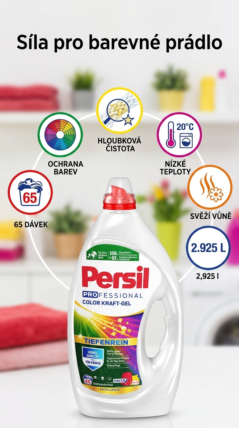 Persil Professional Color Kraft-Gel - mobilní infografika