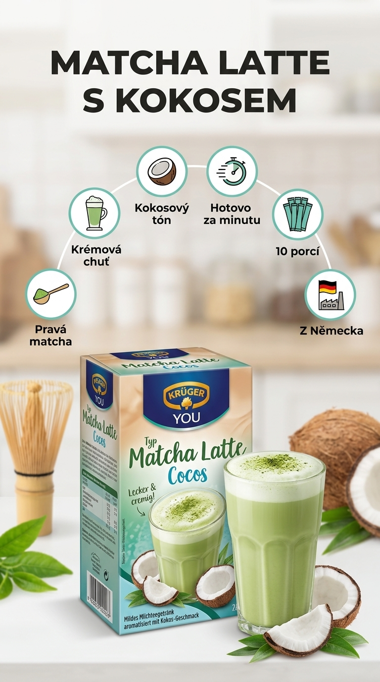 Krüger YOU Matcha Latte Kokos - mobilní infografika