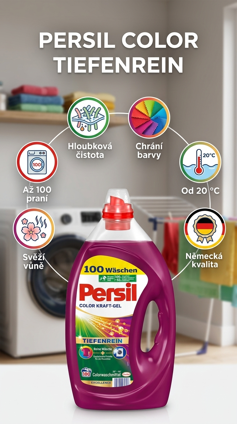 Persil Color Tiefenrein prací gel - mobilní infografika